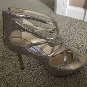Jimmy Choo Glitter Leather Sandals